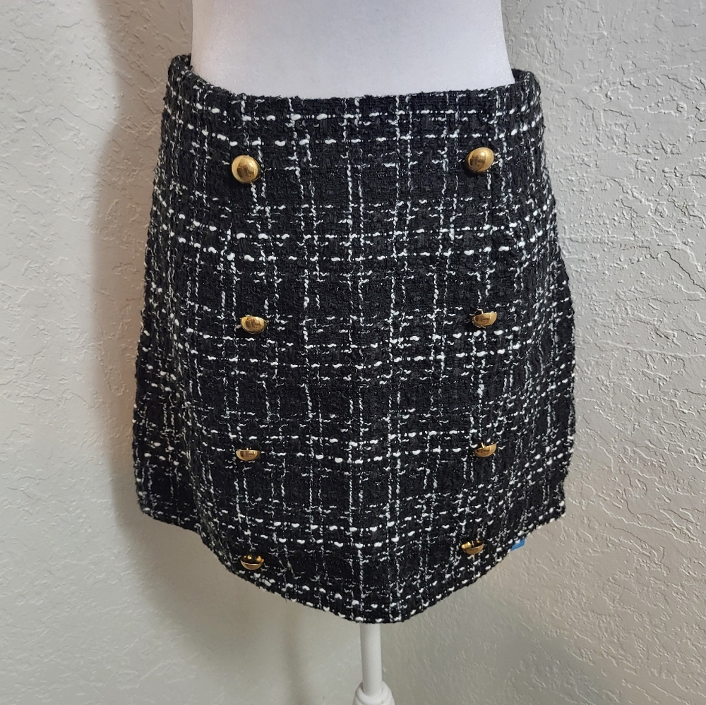 SHEIN Black and White Mini Pencil Skirt for Work